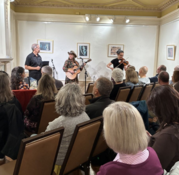 Musicians playing for an audience 