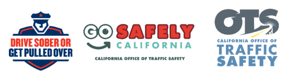 Logos for drive sober or get pulled over, Go safely CA, & OTS