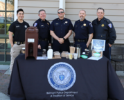 Coffee with a cop out front of Peets