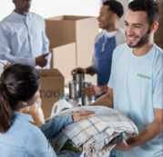 Volunteers at a drive