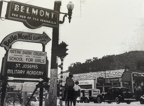 Historic photo of Belmont Sign & City Hall