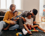 Family in their home