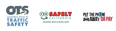 OTS, Go Safely CA, & Put the phone away or pay logos