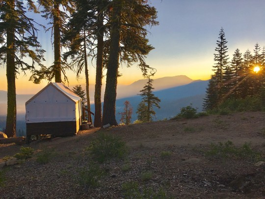 Echo Lake Camp Tents at Sunrise