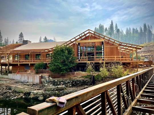 Tuolumne Camp bridge and dining hall