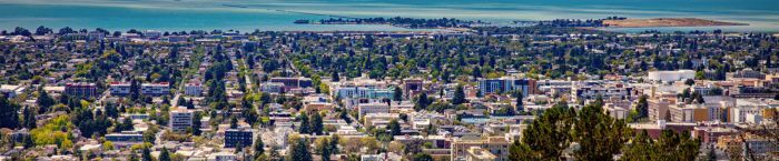 Overhead view of city streets