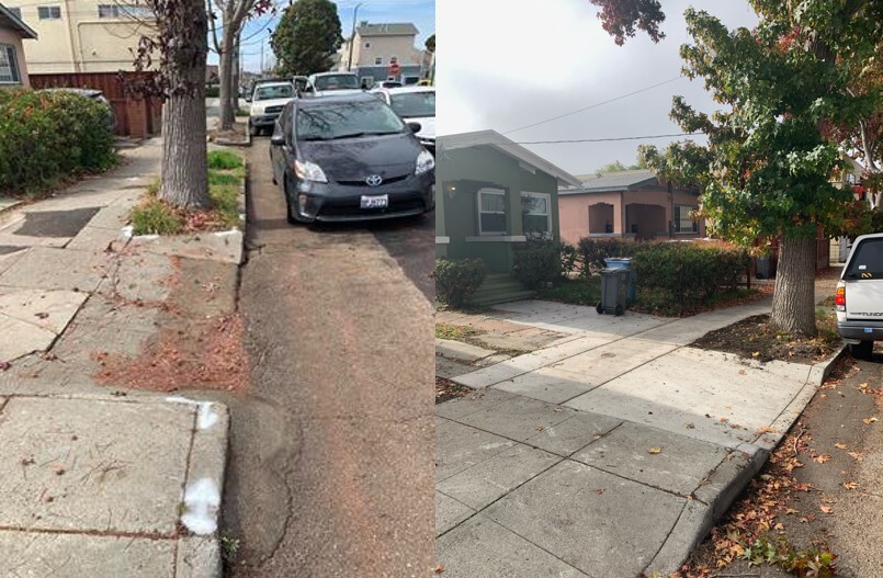 Prince Street sidewalk repair - before and after photo