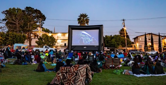 movie gathering at a Berkeley park