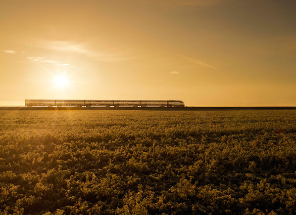 train sunset panorama