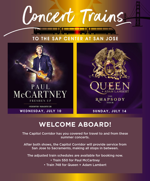 Concert trains July 2019