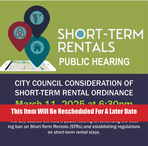 Short Term Rentals Postponed