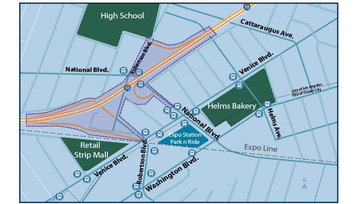 I-10/ Robertson/National Area Circulation Improvement Project Area Map