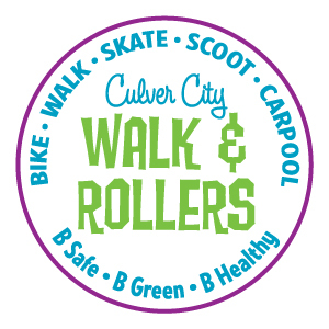 Culver City Walk and Rollers Logo - text says B Safe, B Green. B Healthy
