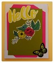 handmade card with flowers and a butterfly "Hello"
