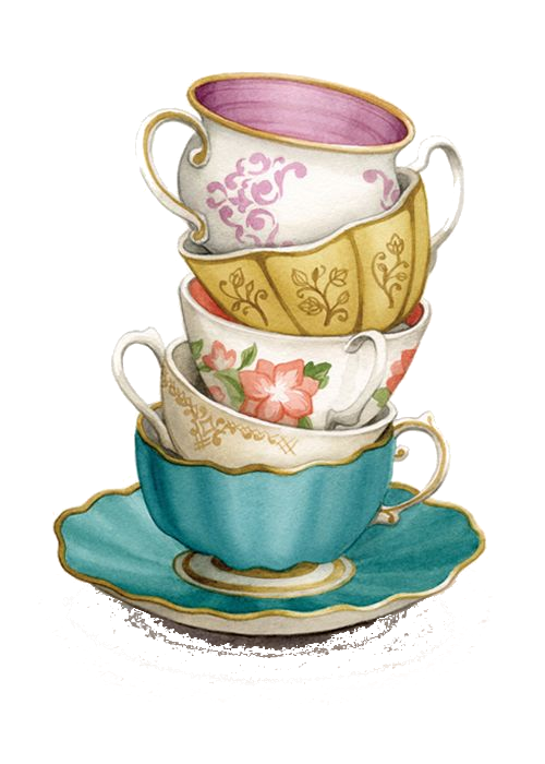 stacked tea cups