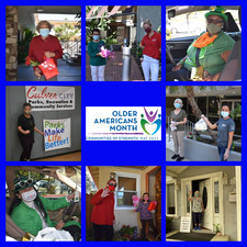 collage of seniors in the community smiling