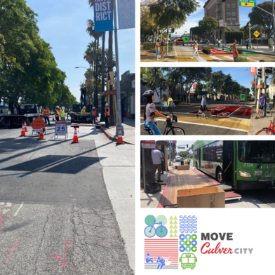 MOVE Culver City Culver City Bus bike platform asphalt art construction