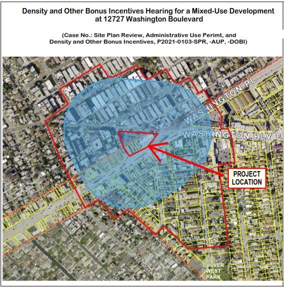 Aerial map of 12727 Washington project location