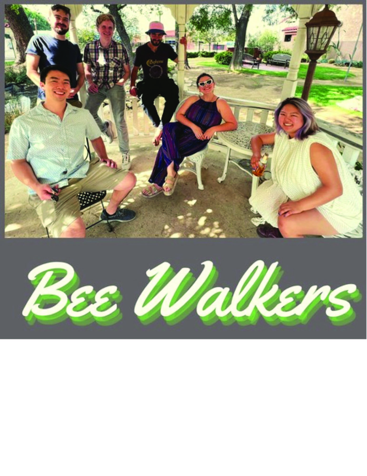 Bee Walkers band sitting on porch