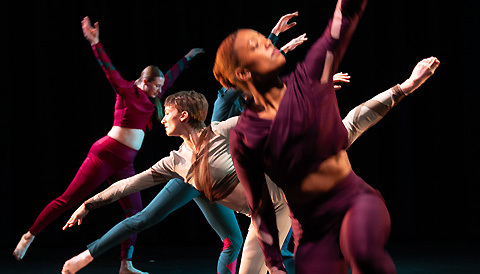Dancers on a black background
