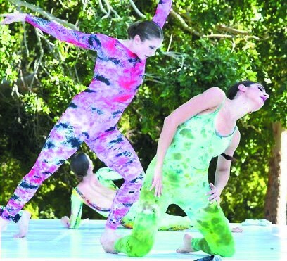 Two dancers in garden