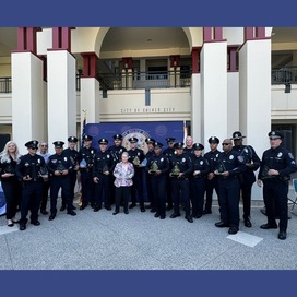 Photo of CCPD officers and staff during ceremony