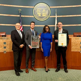 Photo of City Council with United Against Hate proclamation