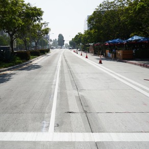 Photo of Culver Blvd with updated MOVE Project modifications