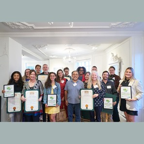 Photo of sustainable business certification award winners