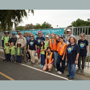 Photo of people who took part in the La Ballona Creek Cleanup