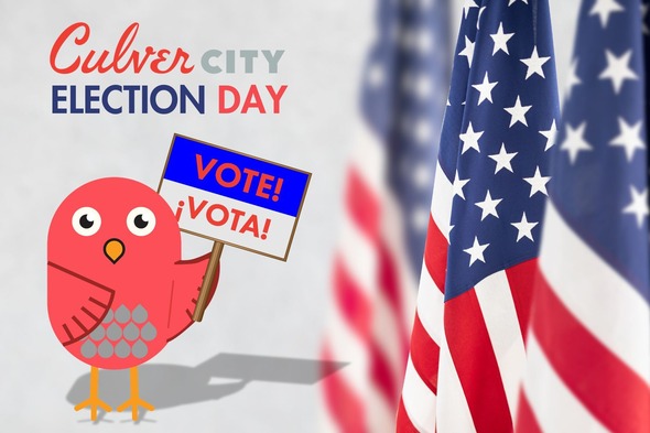Culver City Election Day Graphic with Birdee encouraging you to Vote this election season
