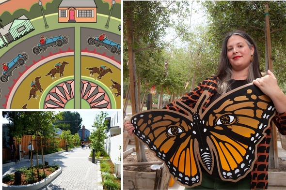 Three photos - Sonia Romero - her proposed project and the Farragut Connector