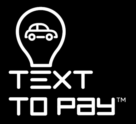 Text 2 Pay Logo with outlined image of light bulb and car