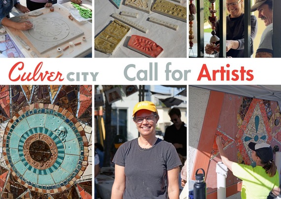 Culver City Call for Artists - six photos of artist laureate work and Katy Krantz