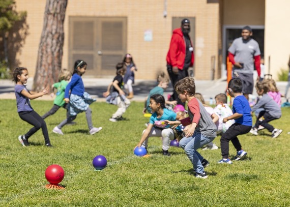 Kids playing dodgeball