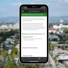 Phone showing Culver City Homeless Outreach Portal Form