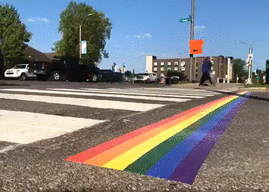 Rainbow Stripe at Crosswalk