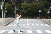 kid in crosswalk