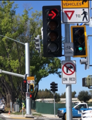 Traffic signals and signs