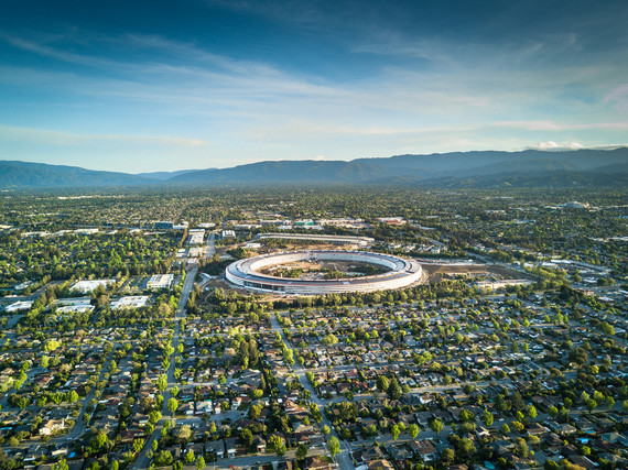 Cupertino aerial view with Apple