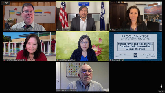 Uenaka Family and Cupertino Florist Proclamation