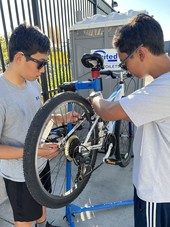 bike repair event at Homestead High School