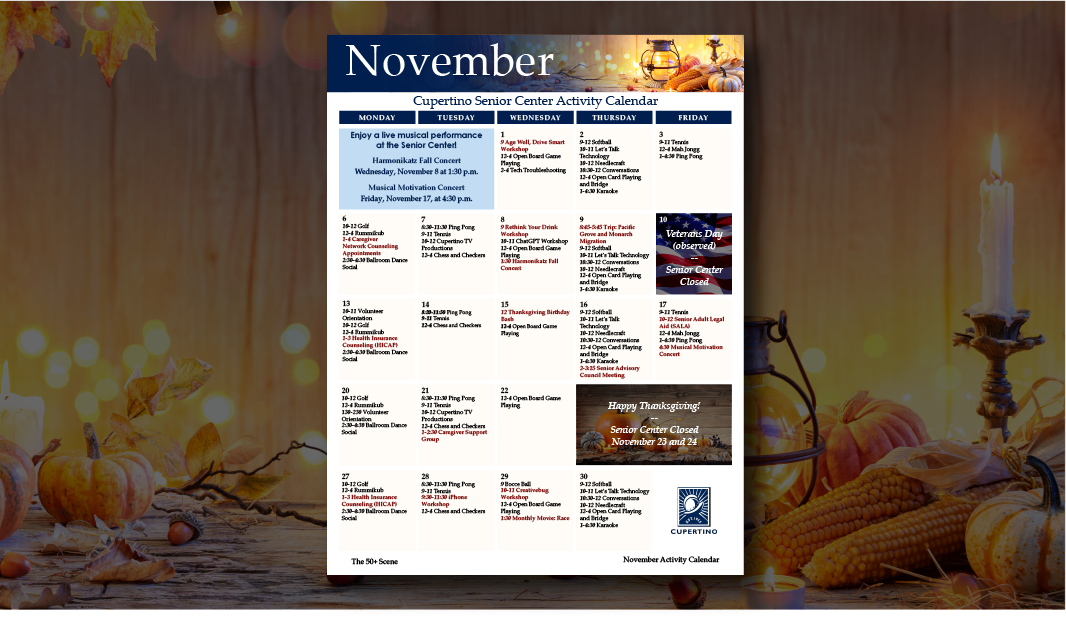 Nov 23 50+ Calendar