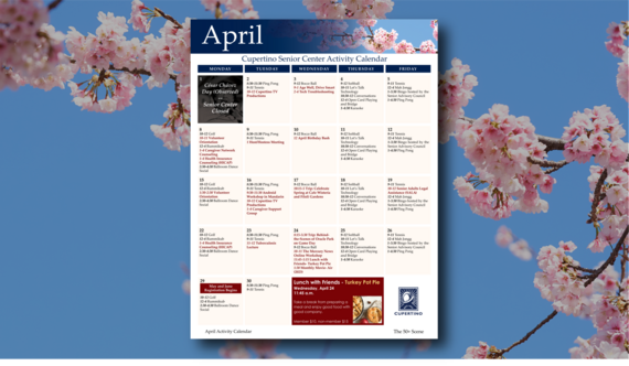 April eNewsletter 50+ Calendar
