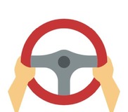 hands on a steering wheel icon