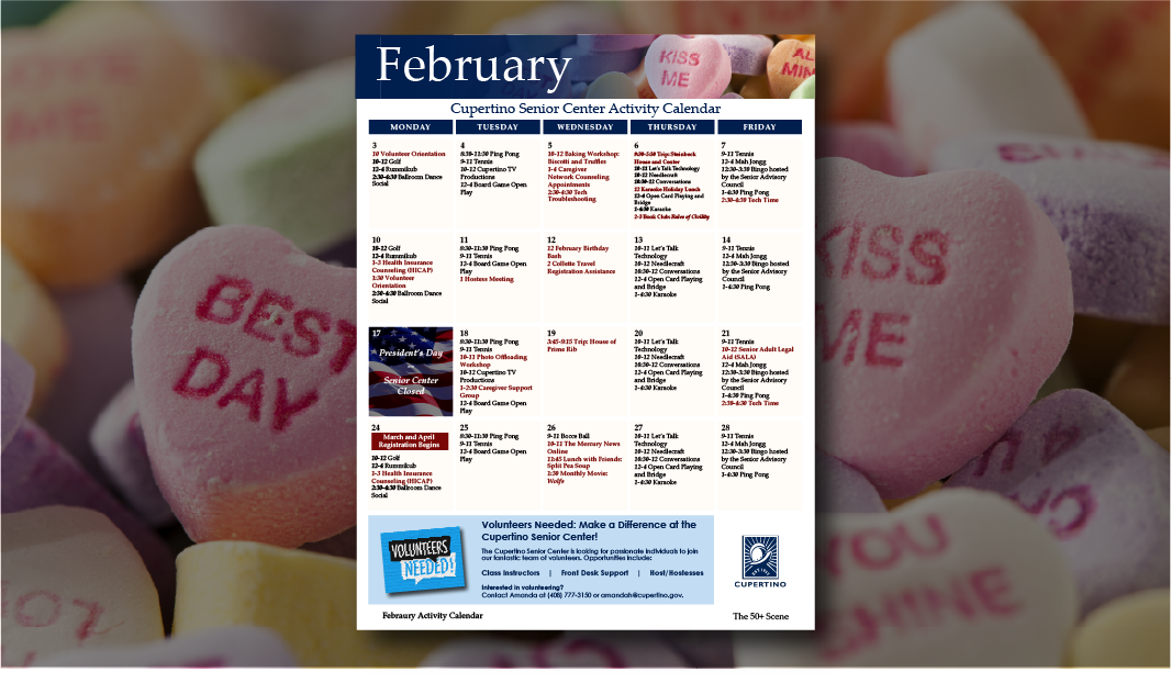 Feb 50+ Calendar 2025