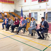 Congressman Ro Khanna leading Education Townhall with panelists