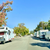 Oversized vehicles parked on Cupertino street