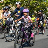 Bicyclists at 2025 Cupertino Bike Fest