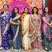Cupertino staff dressed in saree for Diwali Celebration